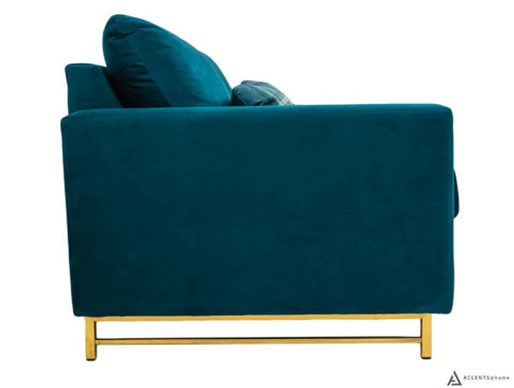 FLOOR MODEL Leo Fabric Sofa - Joyful Turquoise