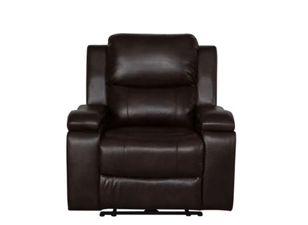 Clinton Power Recliner Chair - Dark Brown Leather Gel