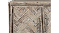 Gramercy Dark Chevron 2 Door Accent Cabinet - Grey Wash