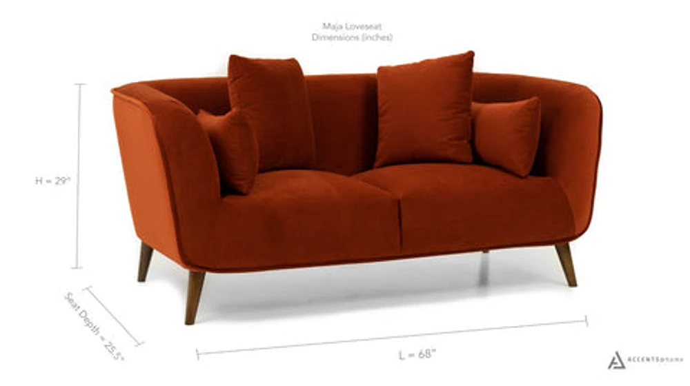 Maja Loveseat - Rust