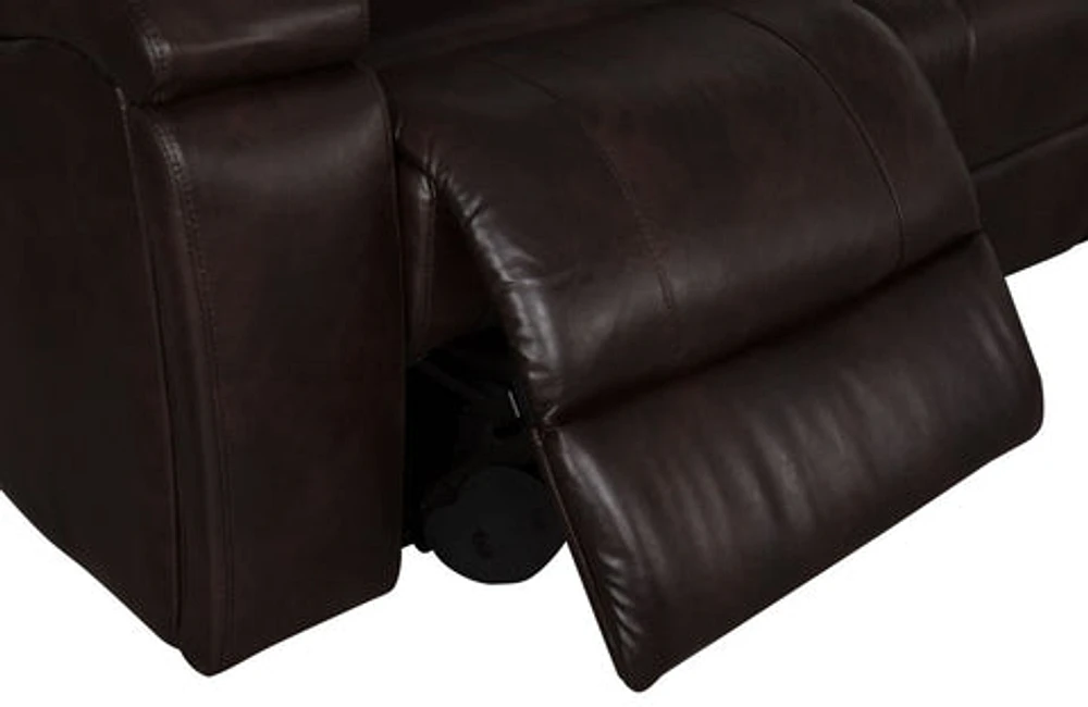 Clinton Power Recliner Chair - Dark Brown Leather Gel