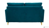 FLOOR MODEL Leo Fabric Loveseat - Joyful Turquoise