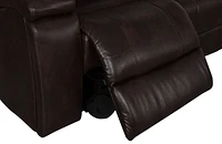 Clinton Power Recliner Sofa - Dark Brown Leather Gel