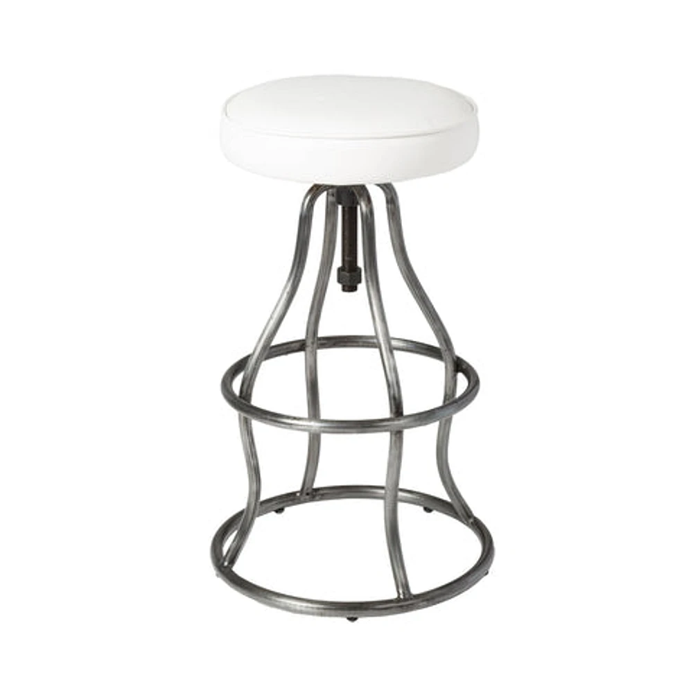 Bowie Bar Stool - White Leather
