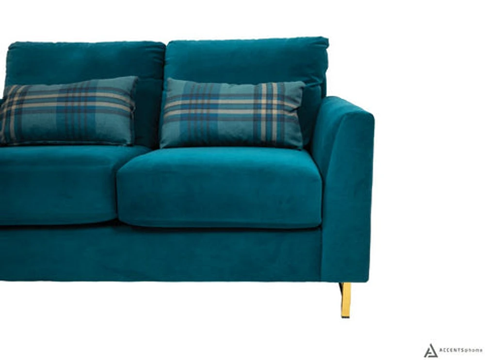 FLOOR MODEL Leo Fabric Loveseat - Joyful Turquoise