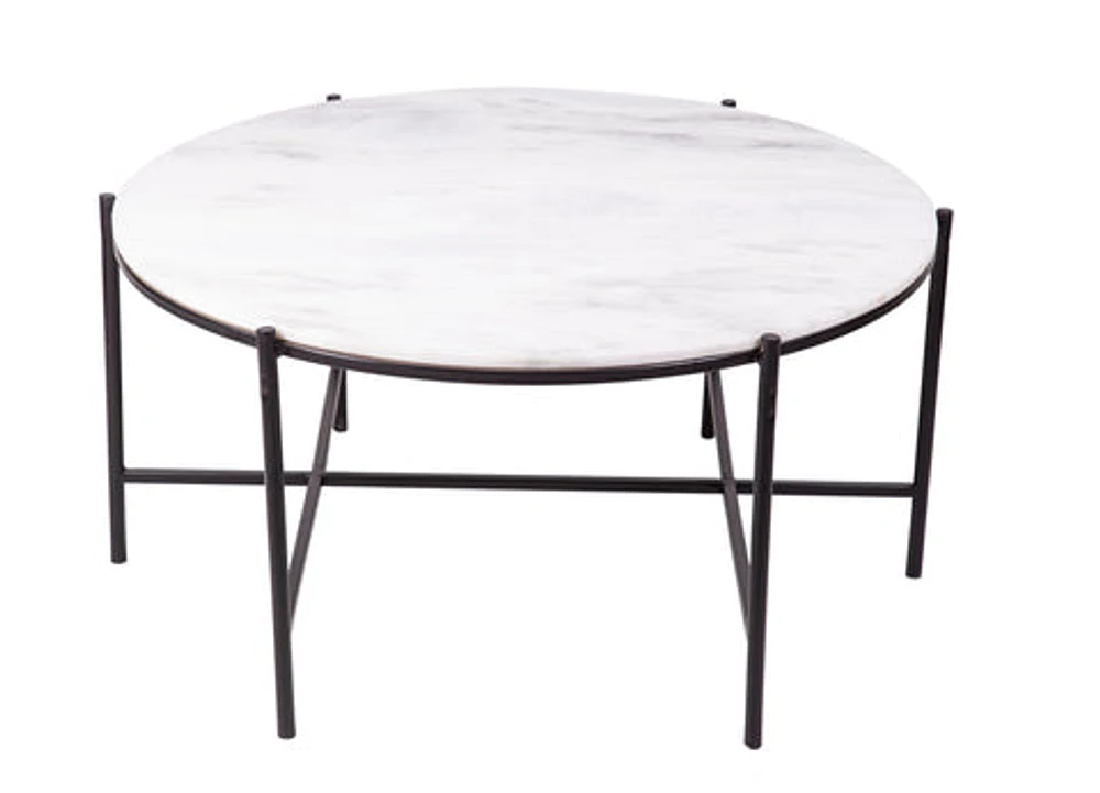 ROUND MARBLE TOP COFFEE TABLE