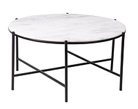 ROUND MARBLE TOP COFFEE TABLE