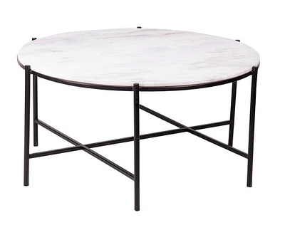 ROUND MARBLE TOP COFFEE TABLE