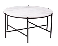 ROUND MARBLE TOP COFFEE TABLE