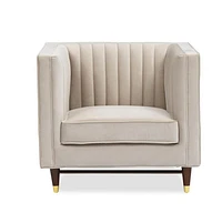 LUIGI Mid Century Velvet Accent Chair -Mercury