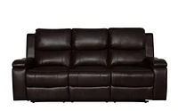 Clinton Power Recliner Sofa - Dark Brown Leather Gel