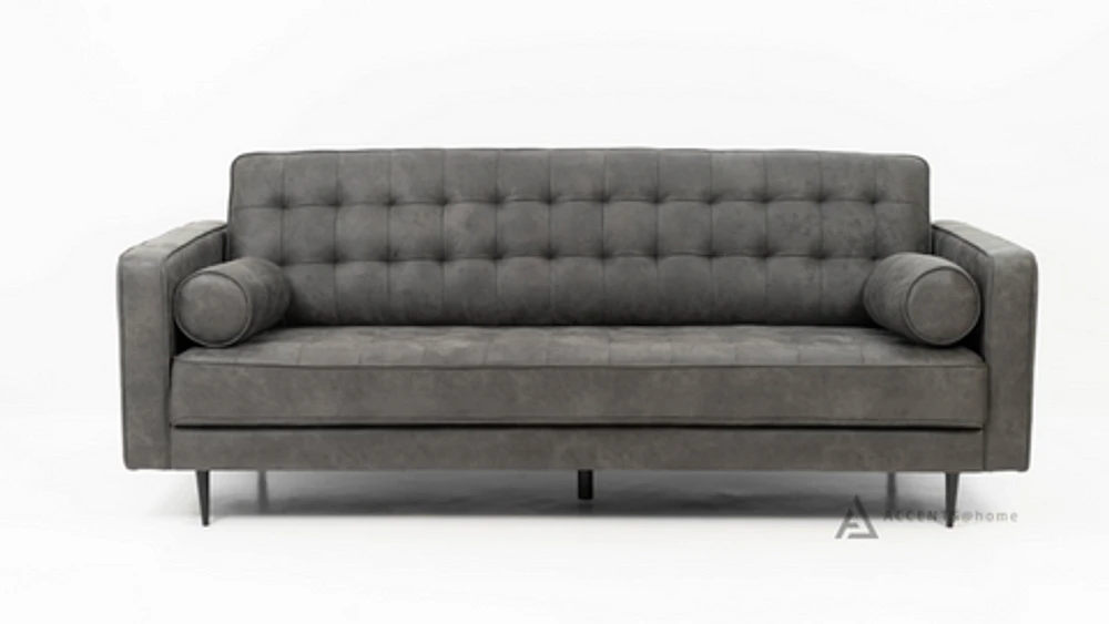 Lucas Mid Century Tufted Fabric Sofa - SF206 Grey