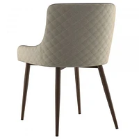 Bianca Side Chair, set of 2 in Beige with Walnut Leg