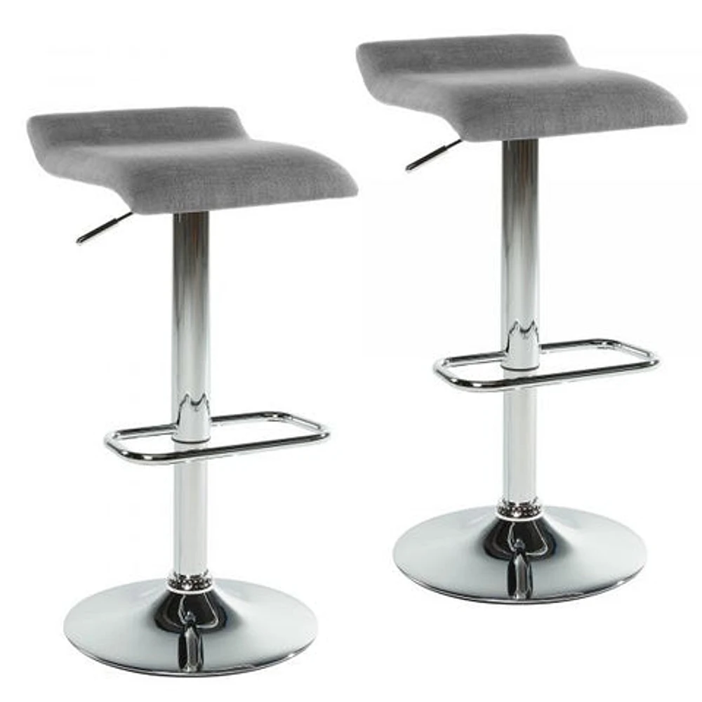 Fabia II Air Lift Stool, set of 2 in Grey