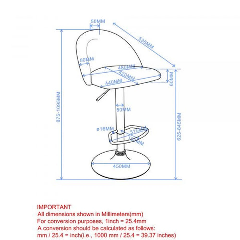 Sataro Air Lift Stool in Black