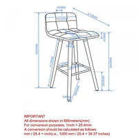 Rico 26'' Counter Stool, set of 2 in Charcoal