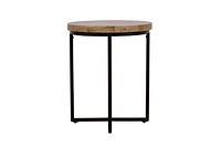 Ames Round Wooden End Table