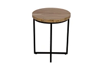 Ames Round Wooden End Table