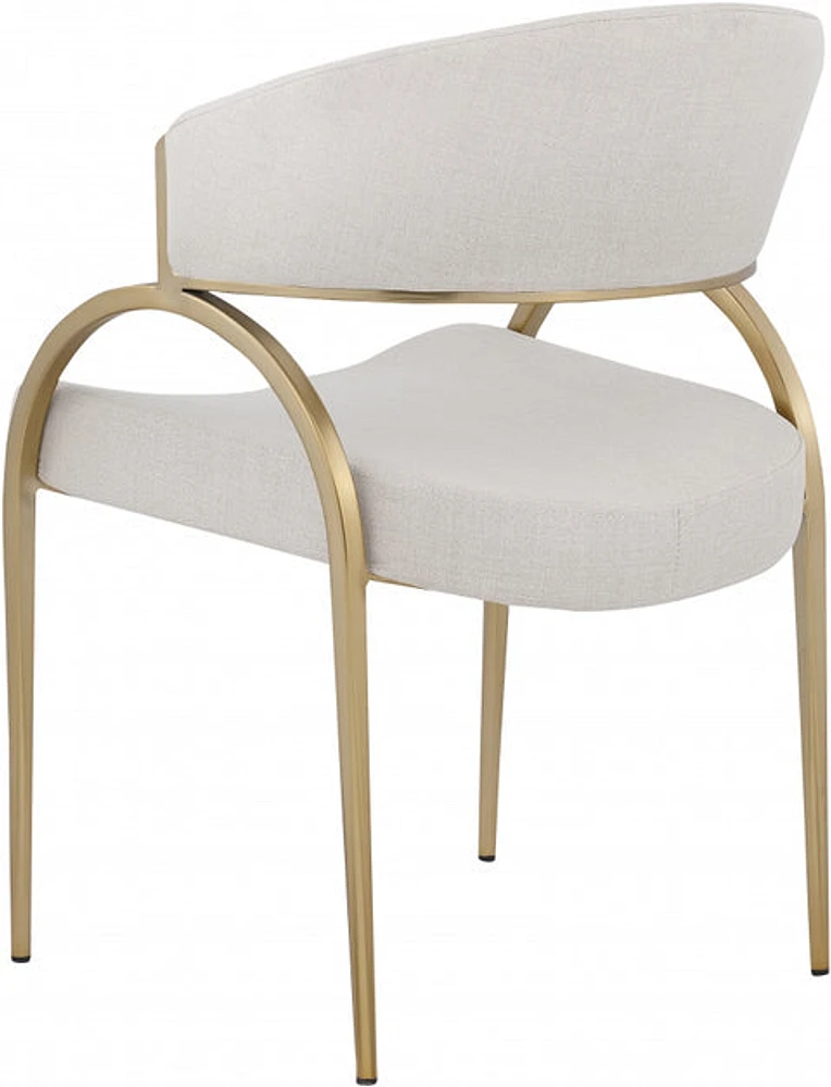 Monet Gold Linen Textured Dining Chair