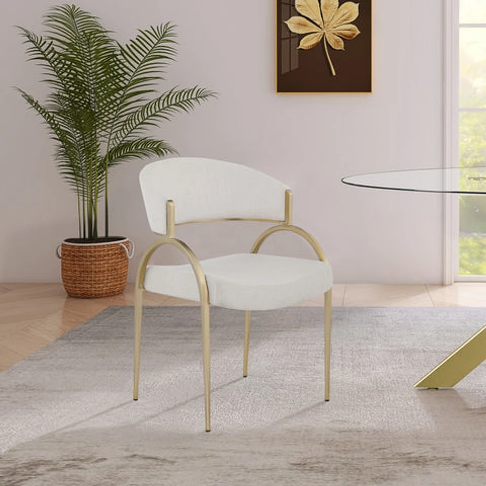 Monet Gold Linen Textured Dining Chair