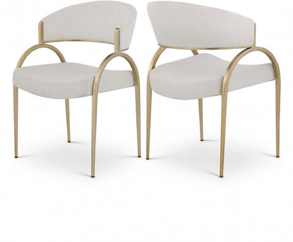 Monet Gold Linen Textured Dining Chair