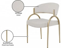 Monet Gold Linen Textured Dining Chair