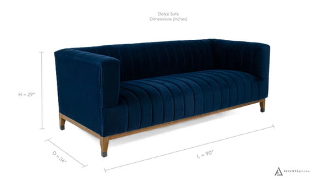 Dolce Large Sofa - Velvet Royal Blue