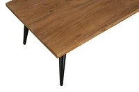 Prelude Coffee Table Rectangular Solid Acacia Wood Suede