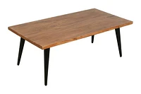 Prelude Coffee Table Rectangular Solid Acacia Wood Suede