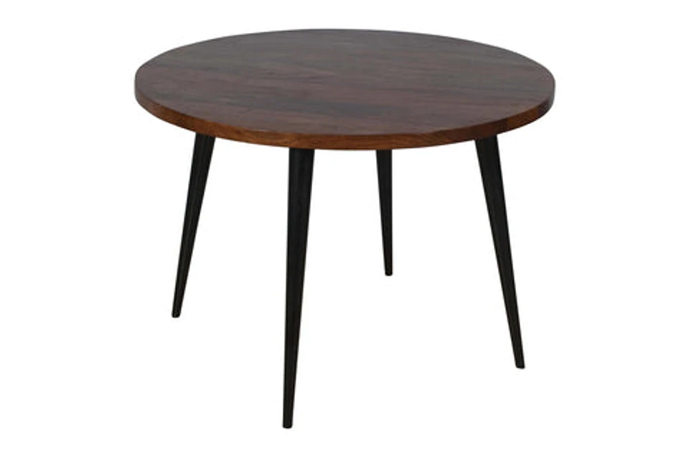 Prelude Solid Acacia Round Dining Table Walnut