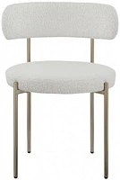 Ronda Boucle Fabric Dining Chair Brushed Brass