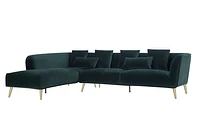 Maja Velvet Sectional - Emerald Green Greater Vancouver Furniture