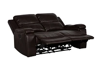 Clinton Power Recliner Loveseat - Dark Brown Leather Gel