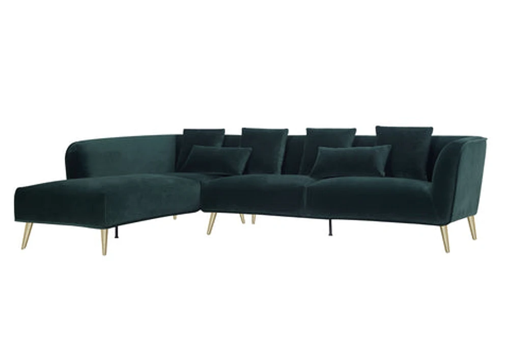 Maja Velvet Sectional - Emerald Green Greater Vancouver Furniture