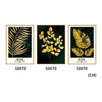 Palma II Set of 3 Alloy Matt - Golden Frame Wall Art