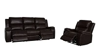 Clinton Power Recliner Sofa - Dark Brown Leather Gel