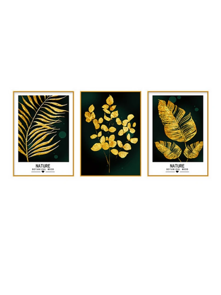 Palma II Set of 3 Alloy Matt - Golden Frame Wall Art