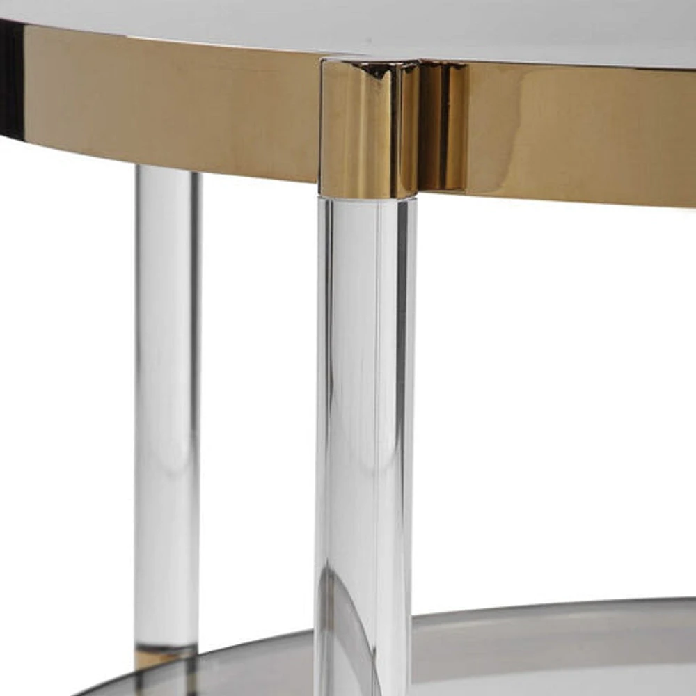 Floor Model Darren Coffee Table - Gold with acrylic legs