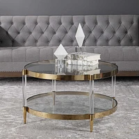 Floor Model Darren Coffee Table - Gold with acrylic legs