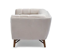 Kitsilano Mid Century Velvet Light Blue Tufted Fabric Loveseat | Couches- Accents@Home