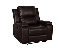 Clinton Power Recliner Chair - Dark Brown Leather Gel