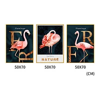 Pink Harmony Set of 3 Alloy Matt - Golden Frame Wall Art