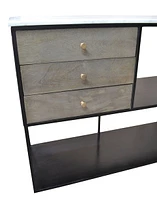 Iron Bookcase With Marble Top and Drawers