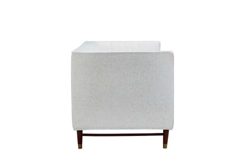 LUIGI Mid Century Fabric Loveseat - Stardust Ivory