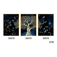 Utopia Set of 3 Alloy Matt - Golden Frame Wall Art