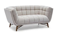 Kitsilano Mid Century Velvet Light Blue Tufted Fabric Loveseat | Couches- Accents@Home