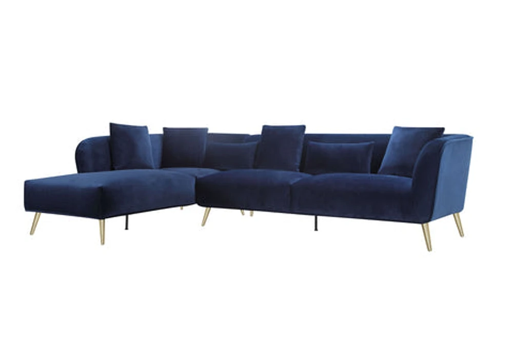 Maja Velvet Sectional-Royal Blue - Greater Vancouver Furniture