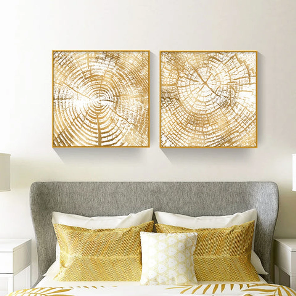 Gemini Set of 2Alloy Matt - Golden Frame Wall Art