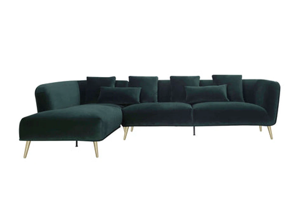 Maja Velvet Sectional - Emerald Green Greater Vancouver Furniture