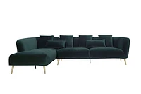 Maja Velvet Sectional - Emerald Green Greater Vancouver Furniture